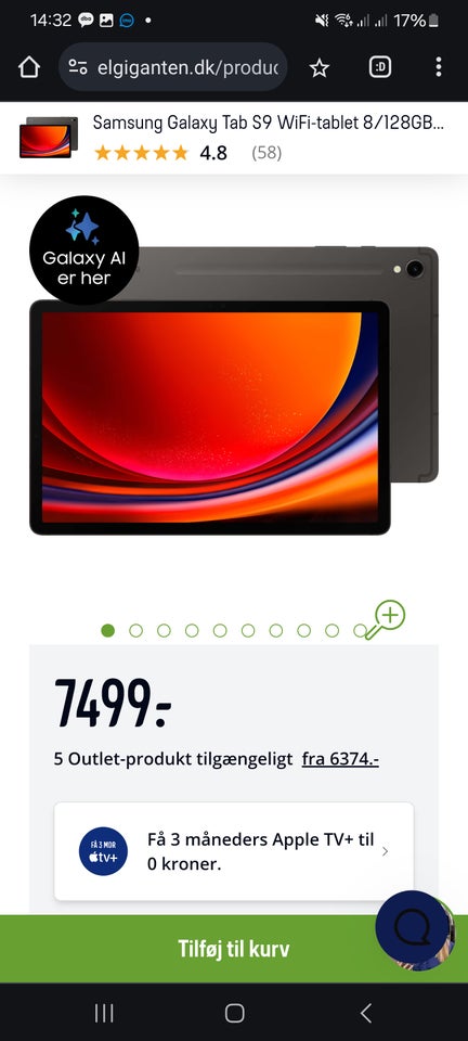 Samsung Tab S9 512+128 med