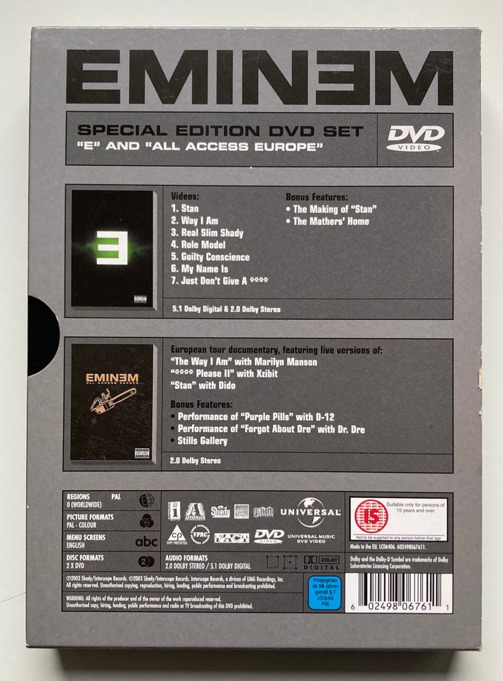 Eminem, DVD, andet