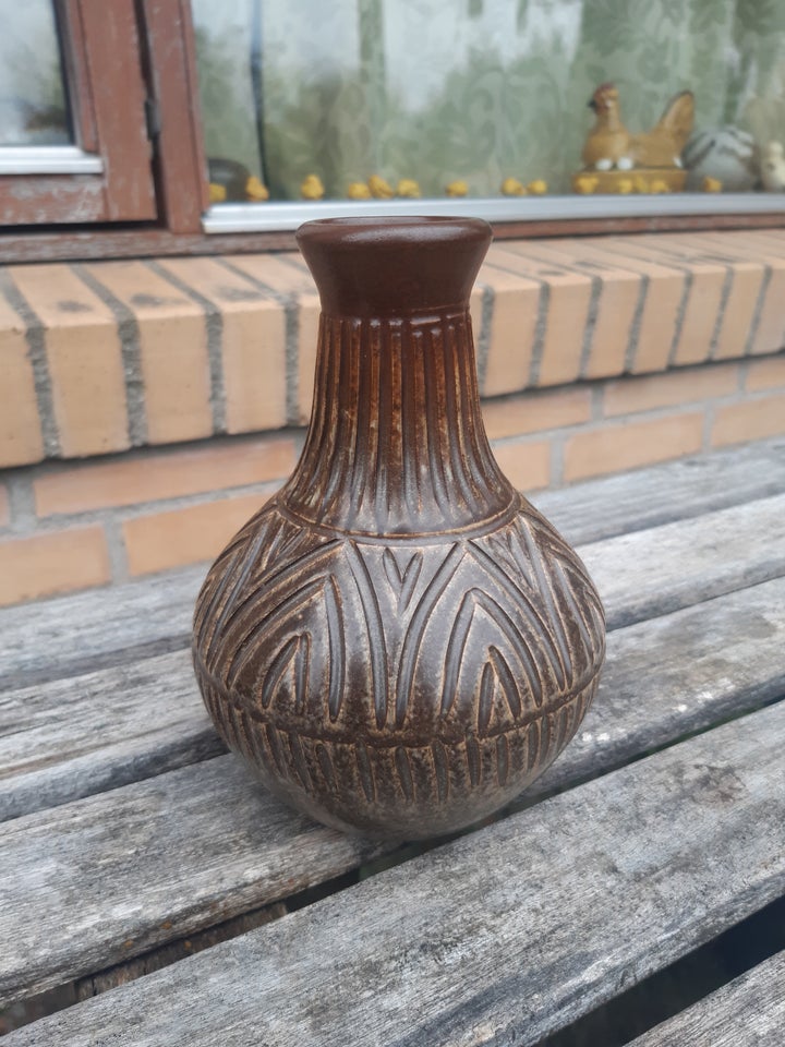 Keramik Vase brunlig/grønlig