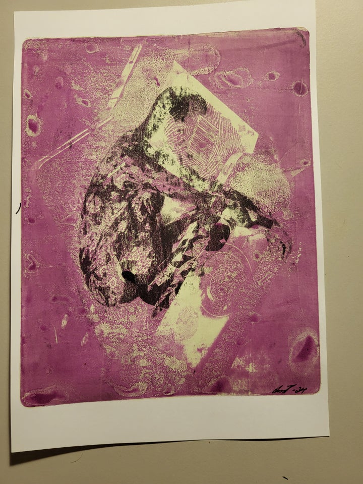 Monoprint, motiv: Menneske, b: 21