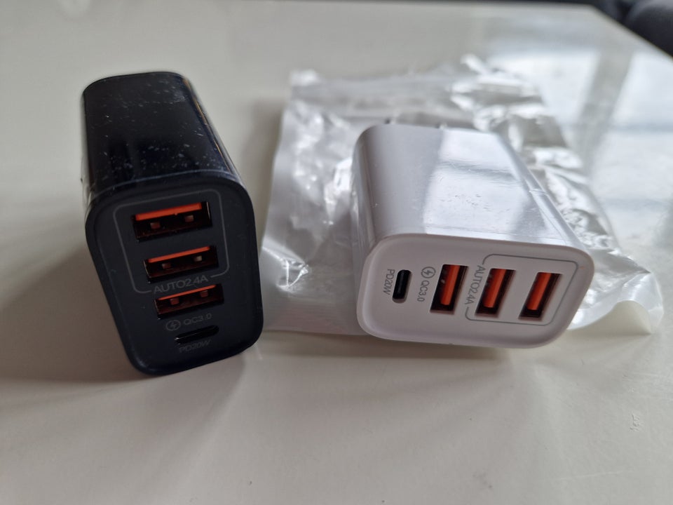 Oplader, PD20 + 3 usb