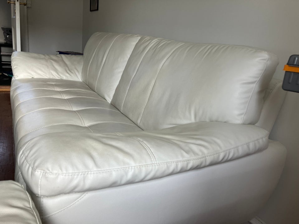 Sofa, læderlook, 3 pers.