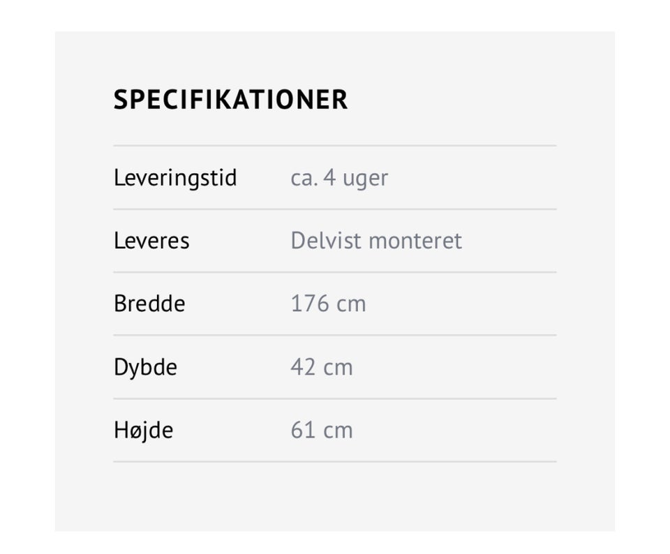 Skænk, b: 176 d: 42 h: 61