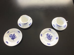 Porcelæn Blå blomst kantet Royal