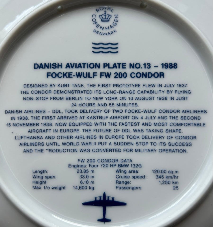 Flyplatte nr 13 - Focke-Wulf FW 200
