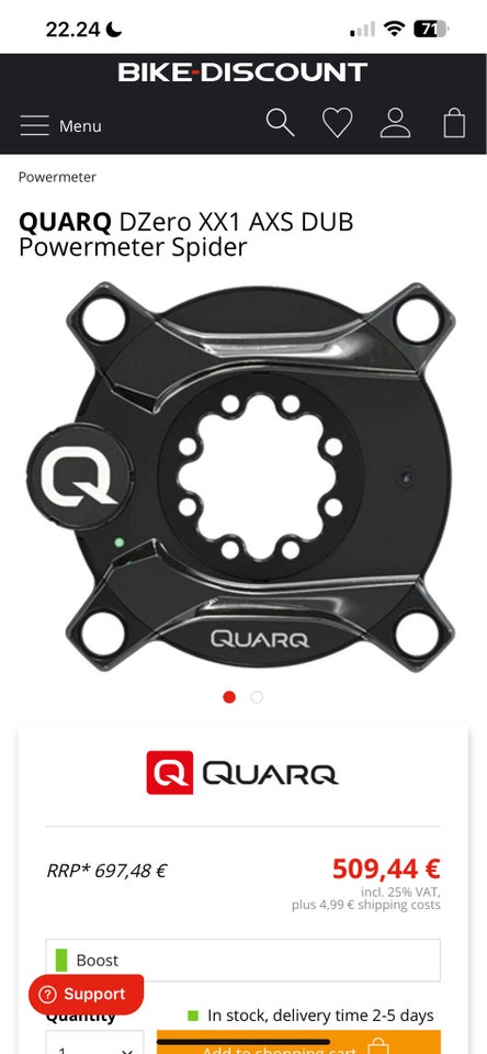 Wattmåler Quarq Power Meter DZero