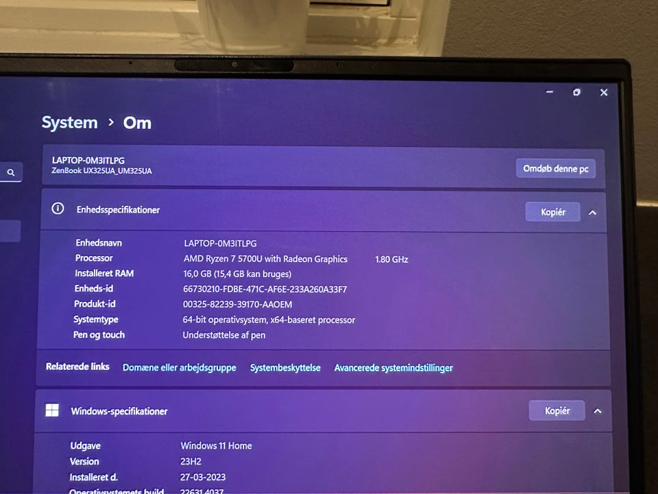 Asus Zenbook, AMD Ryzen 7 GHz, 16 GB