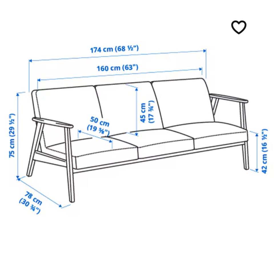 Sofa 3 pers  IKEA