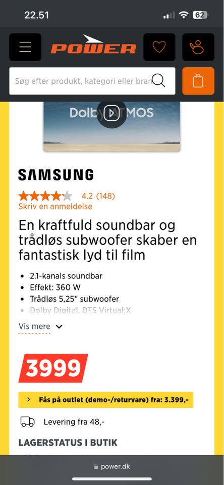 Soundbar, Samsung, HW-B540/XE