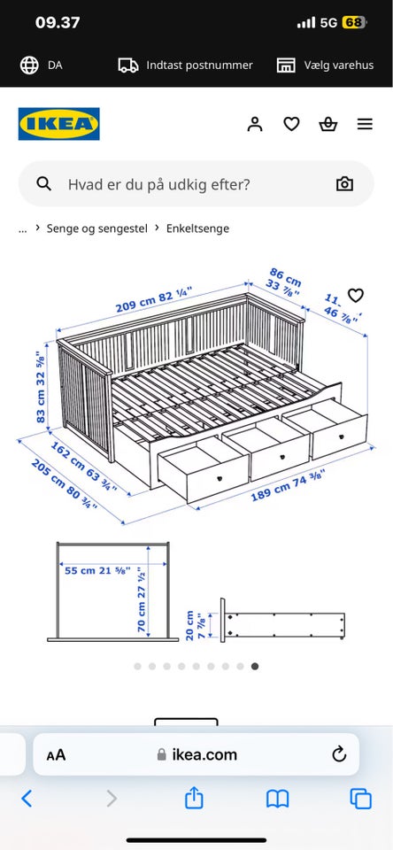 Sengeramme, Hemnes Ikea