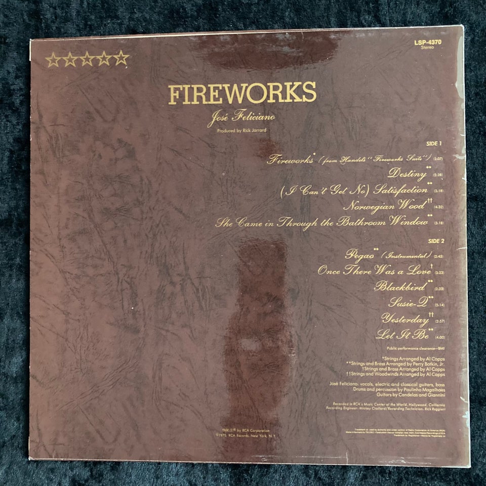 LP, José Feliciano, Fireworks