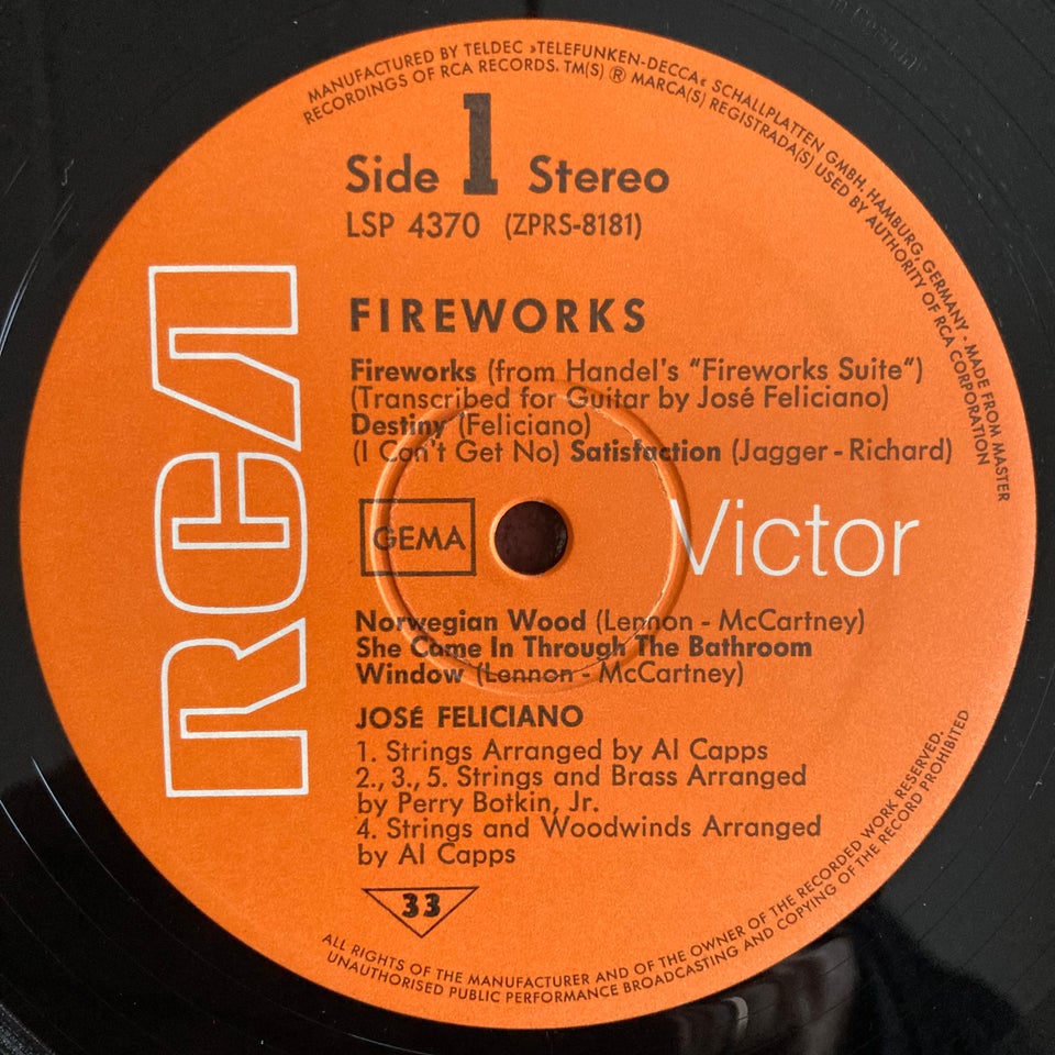 LP, José Feliciano, Fireworks