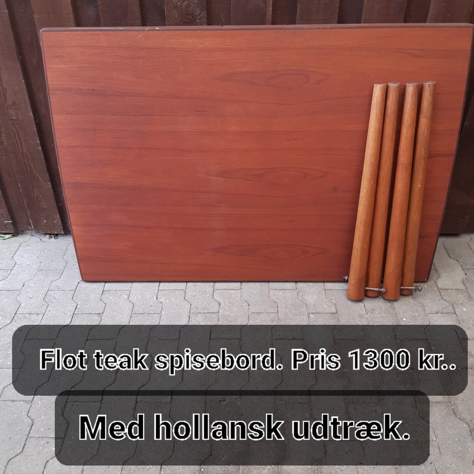 Spisebord m/stole Teak-træ 