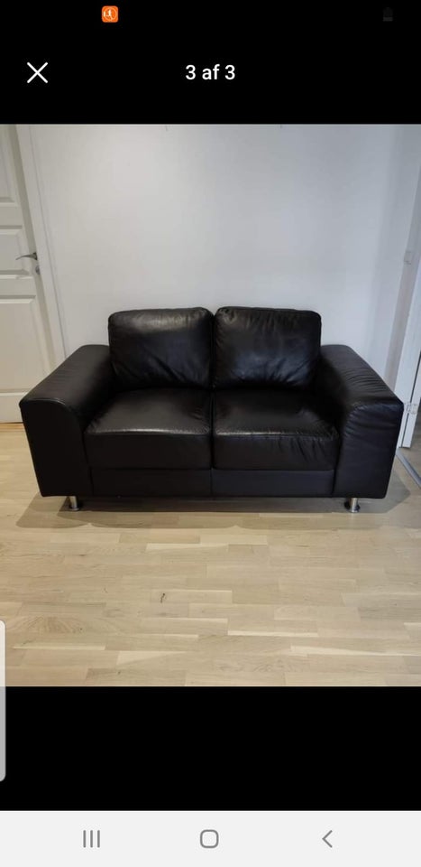 Sofa, læder, anden størrelse