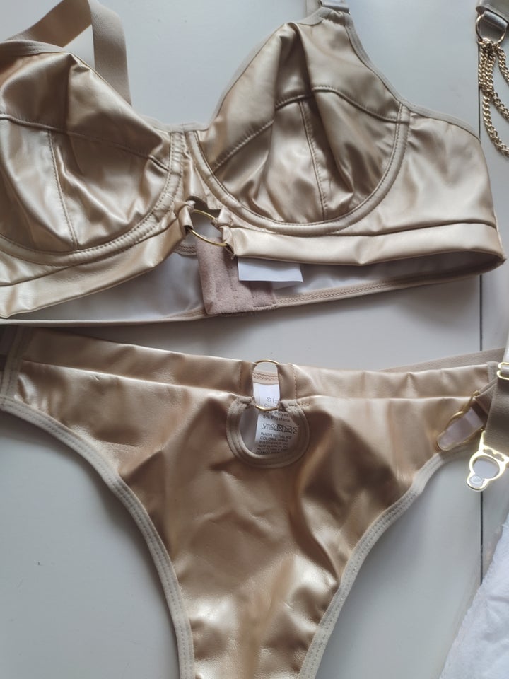 BH/trusser, Guld lingerie, Shein