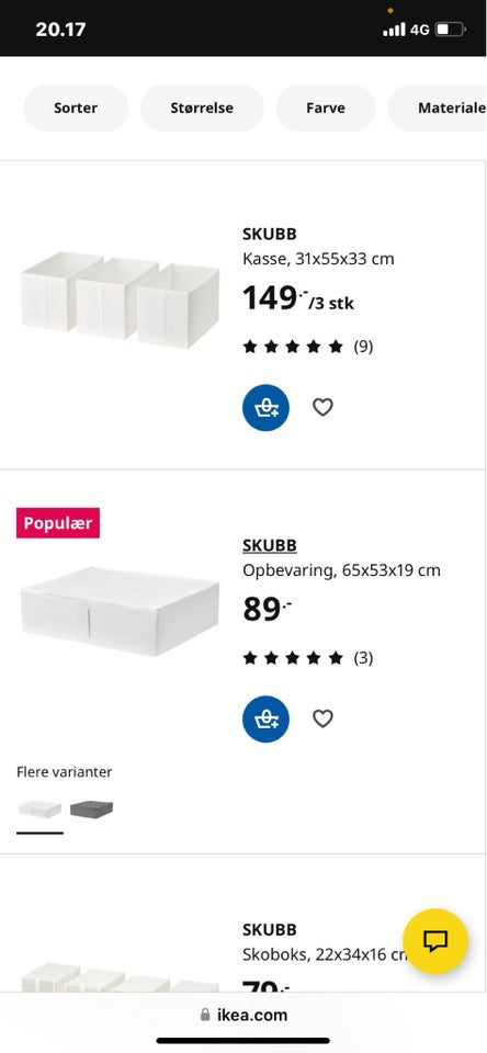 Hylde opbevarings kasser, Ikea