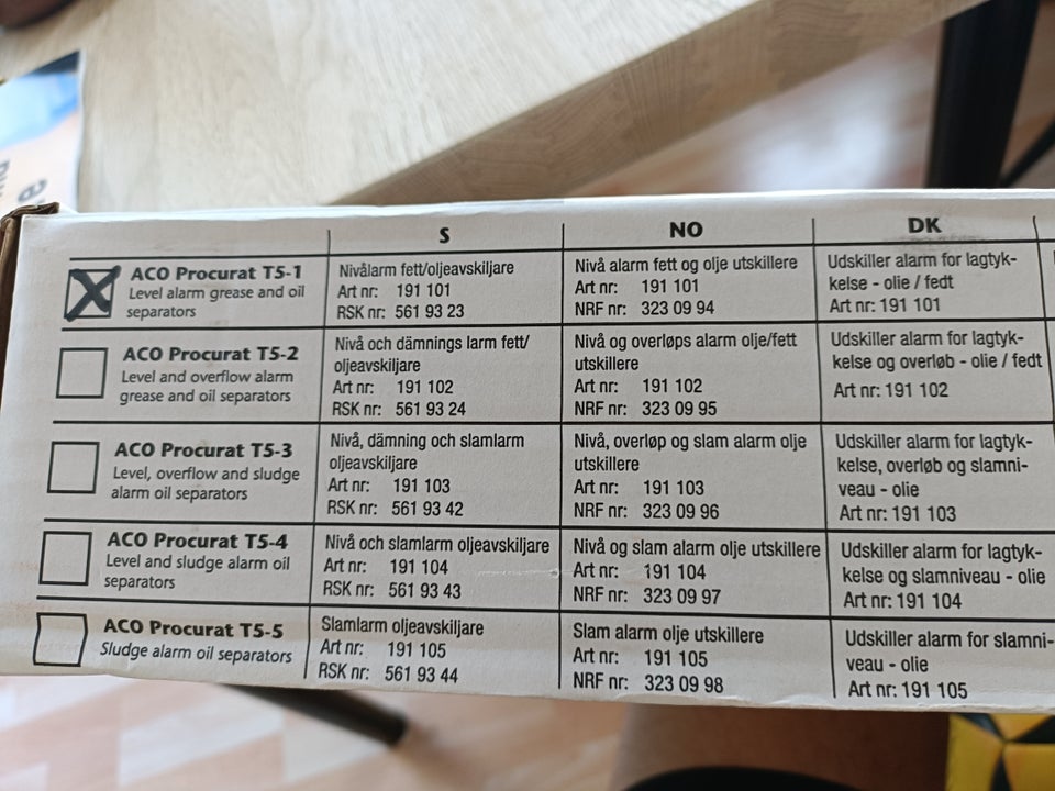 Andet, ACO Procurat T5-1