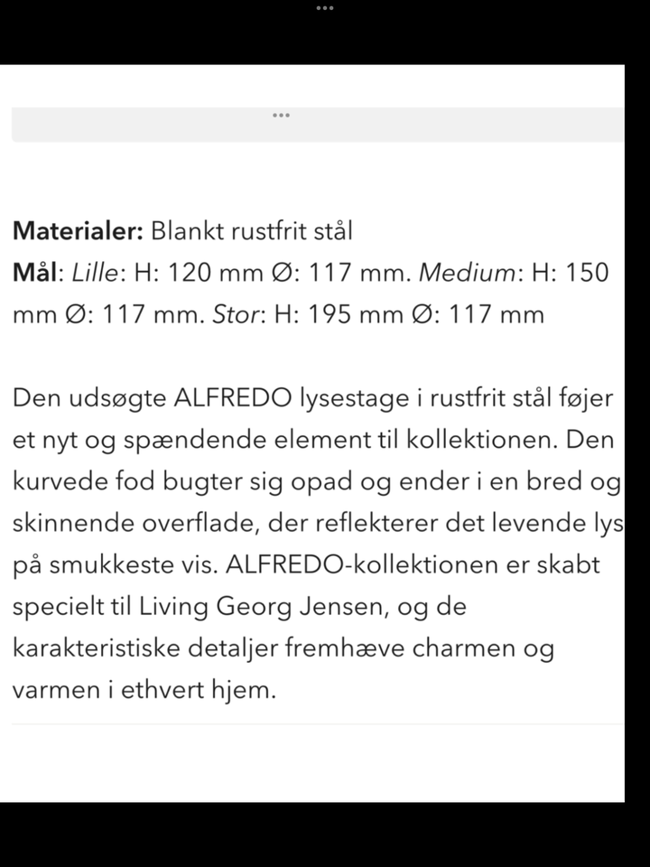 Lysestage, GEORG JENSEN