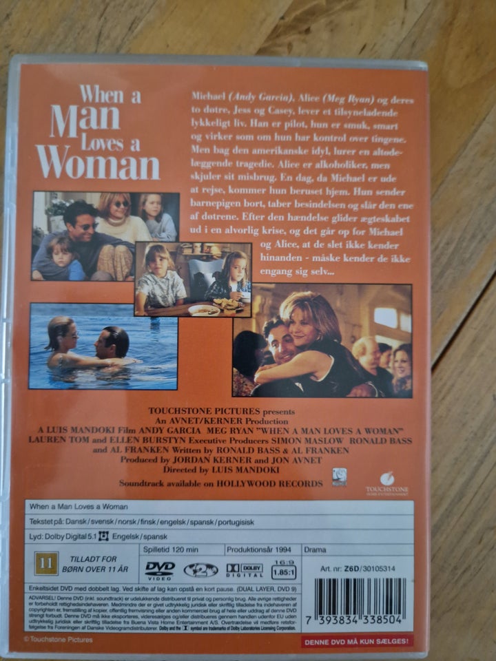 When a man loves a woman, DVD, drama