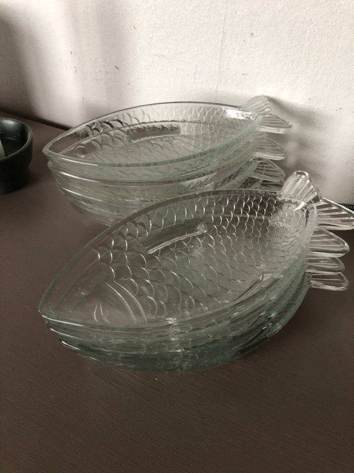 Glas FISK skåle  Retro Vintage