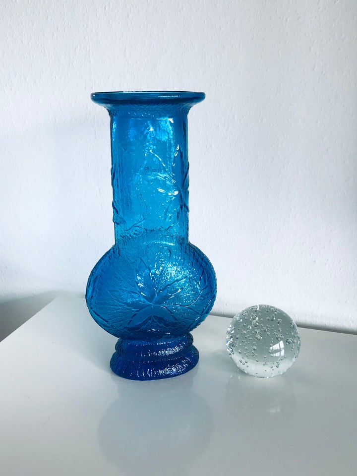 Vase Blå glasvase Vintage / Retro