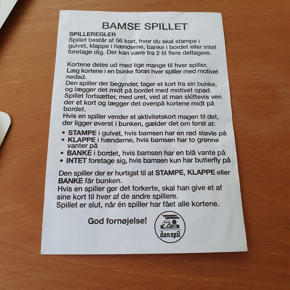 Bamse Spillet, kortspil