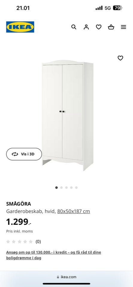 Klædeskab Ikea b: 222 d: 222 h: 222