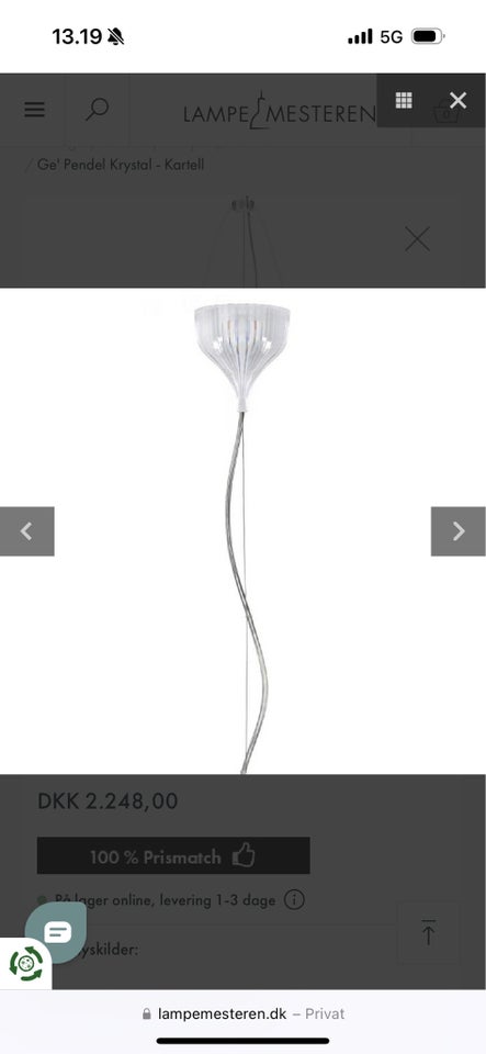 Anden loftslampe, Kartell