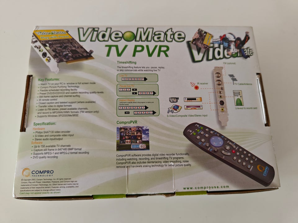 TV Tuner, Compro VideoMate TV PVR,