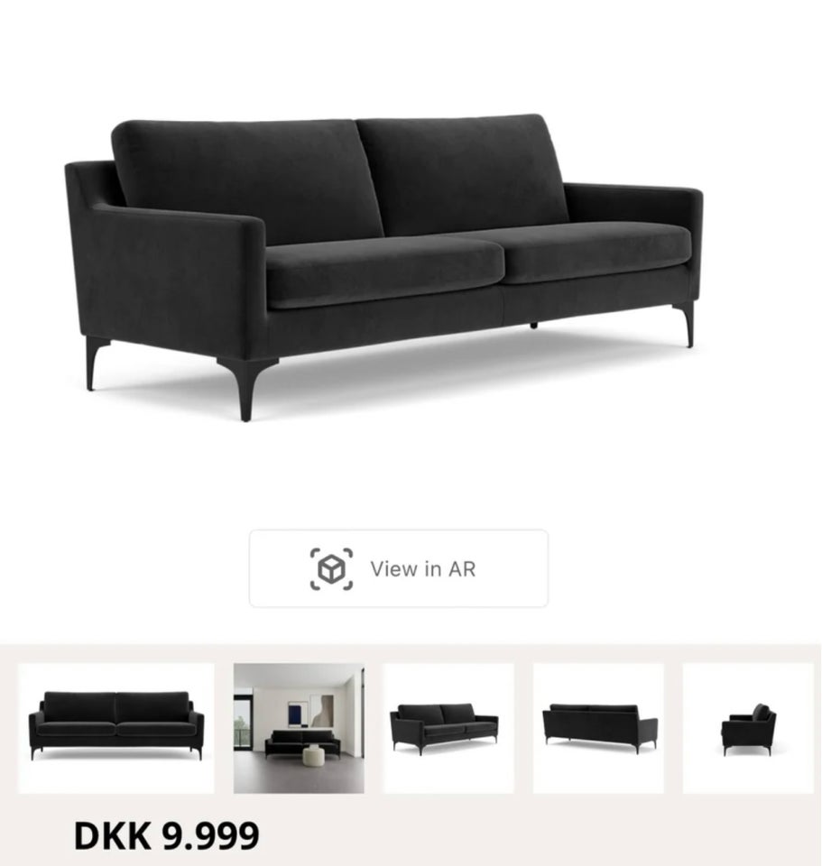 Sofa, velour, 3 pers.