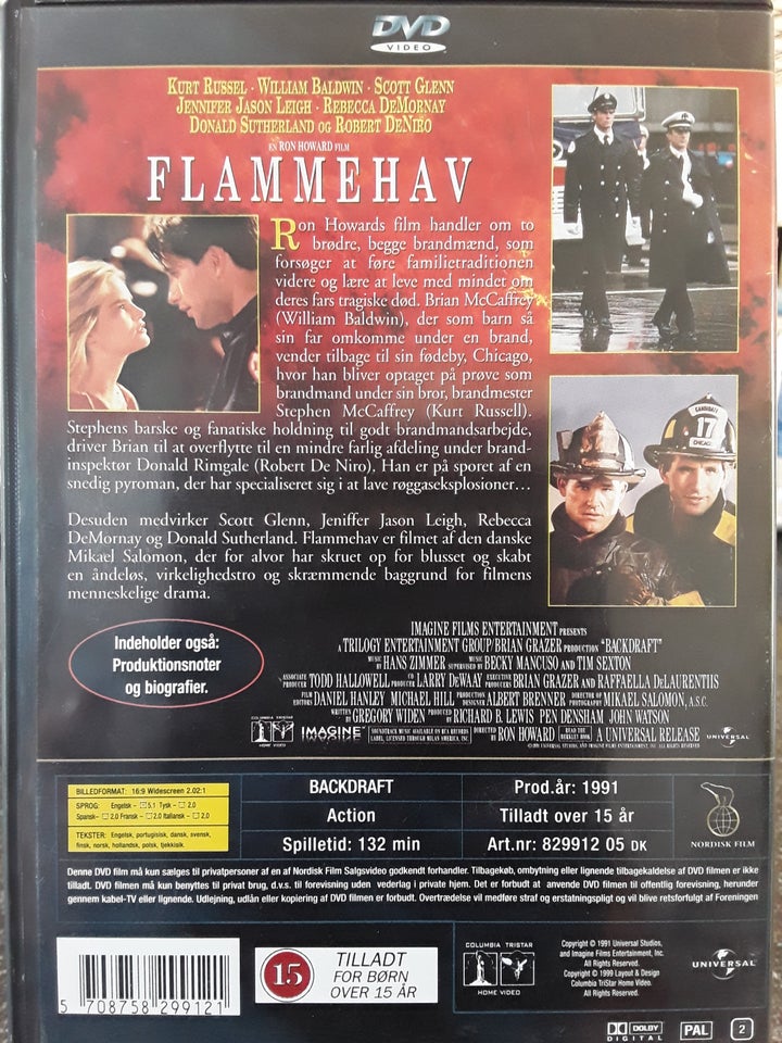 Flammehav, DVD, action