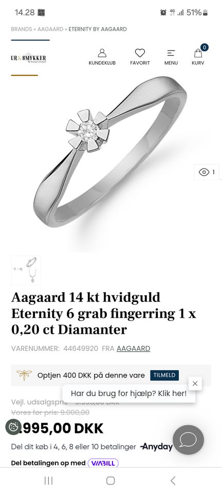 Fingerring, diamant, Eternity