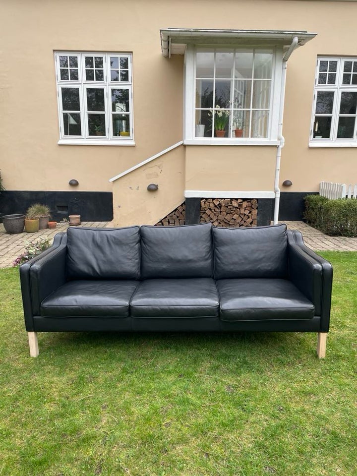 Sofa, læder, 3 pers.