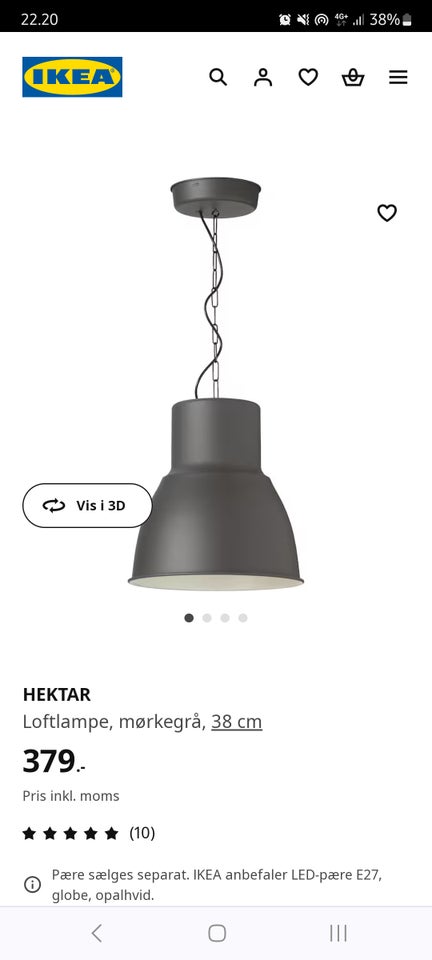 Anden loftslampe Hektar