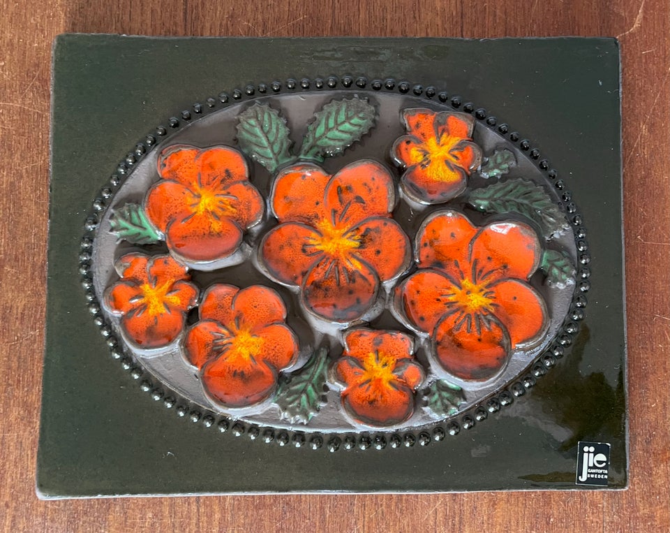 Retro Keramik Relief med orange