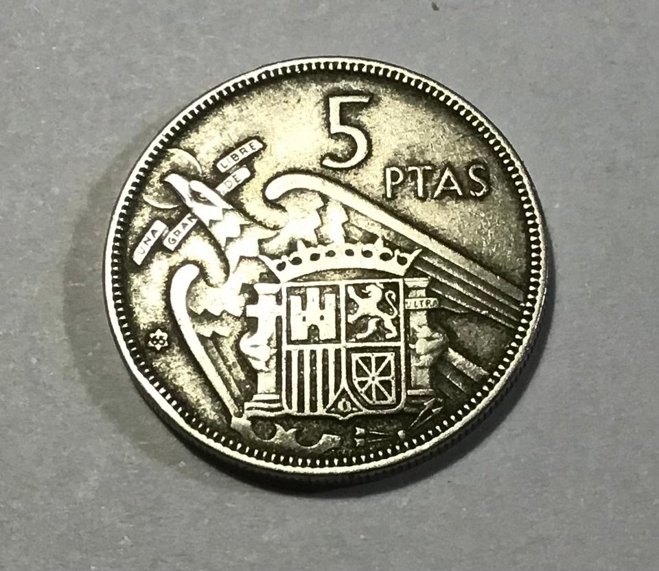 Vesteuropa, mønter, 5 pesetas