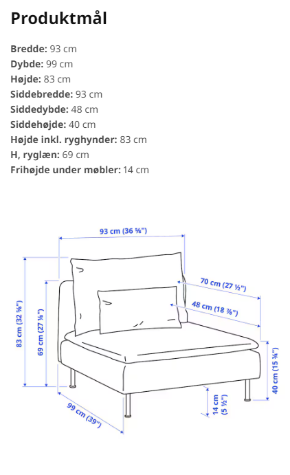 Tilbehør til sofa bomuld 1 pers