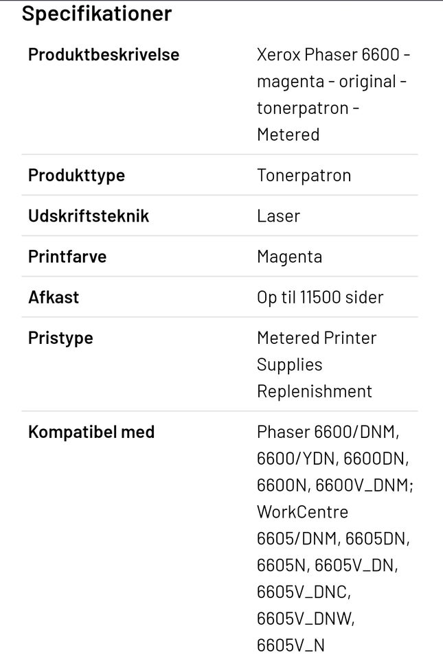 Lasertoner m farve XEROX Phaser