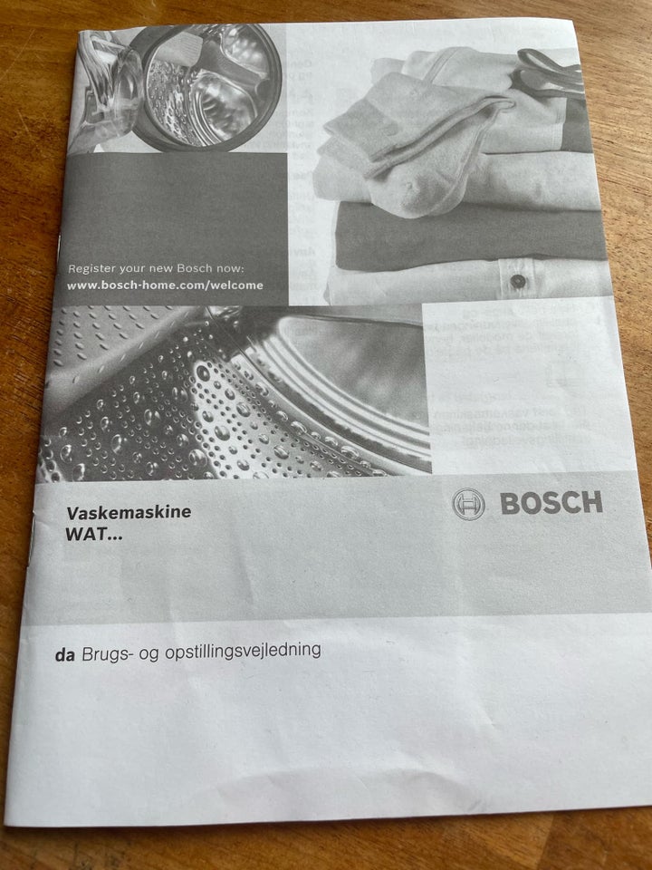 Bosch vaskemaskine, frontbetjent