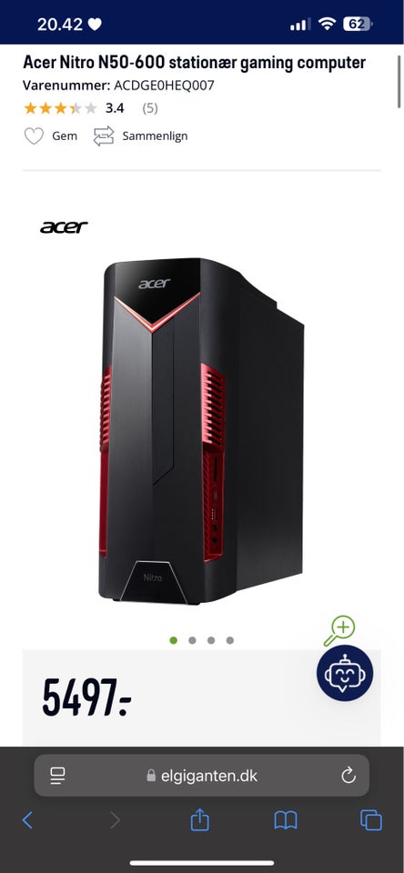 Acer, Nitro n50-600, I5-8400 Ghz