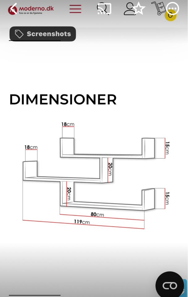 Svævehylder, Moderno