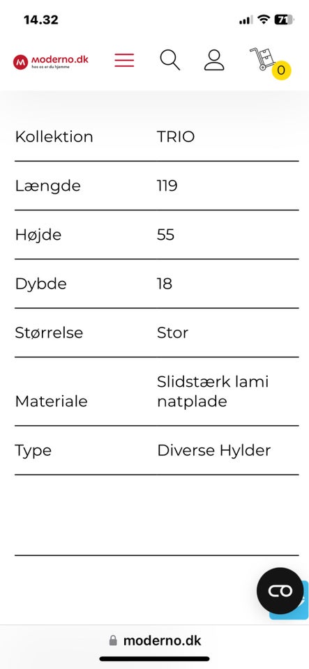 Svævehylder, Moderno