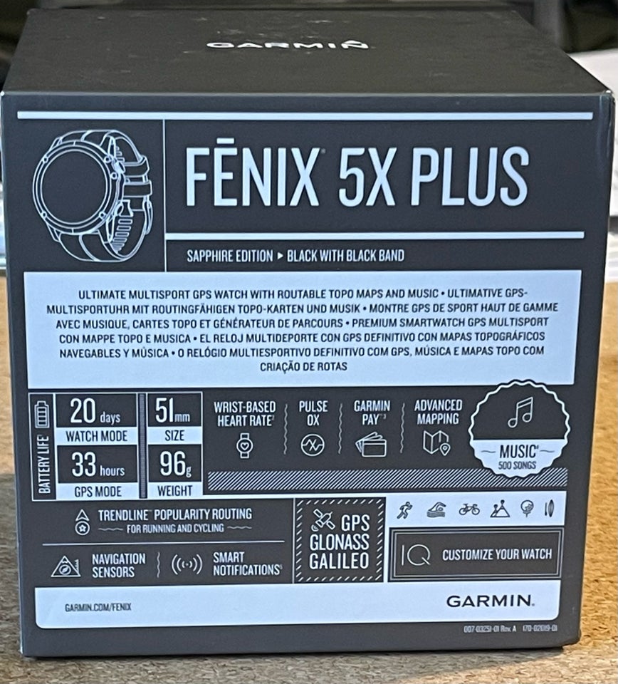 Løbeur, Fénix 5X Plus, Sapphire