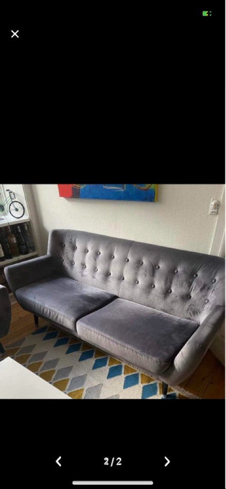 Sofa velour 3 pers