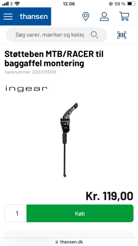 Støtteben Ingear 26” støtteben