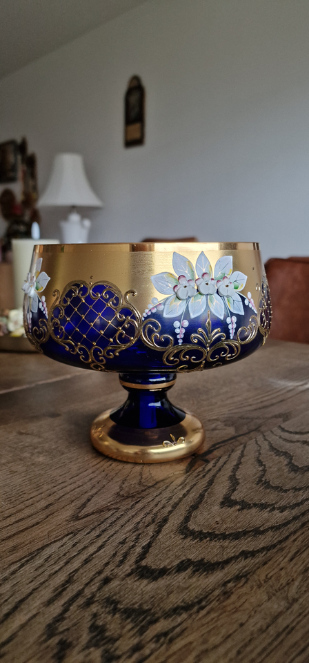 Glas Bohemia glasvase skål 24k