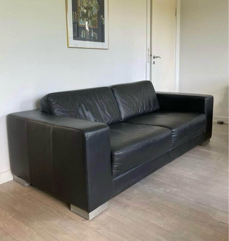 Sofa, læder, 3 pers.