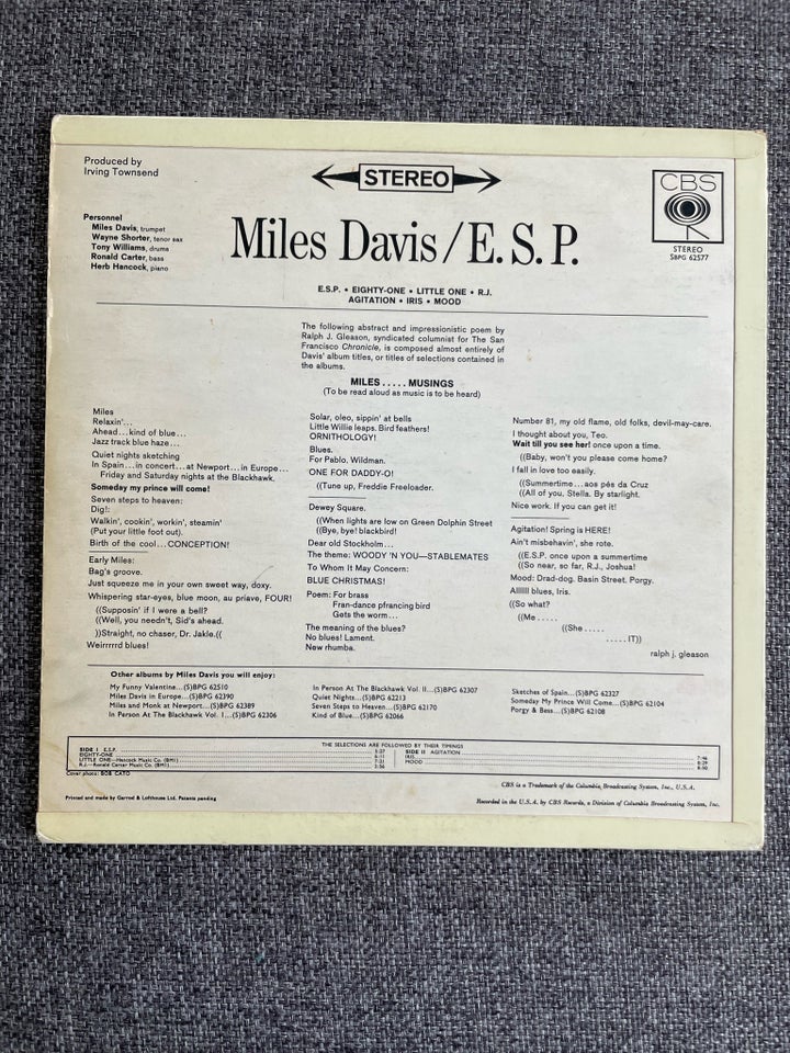 LP, Miles Davis , E.S.P