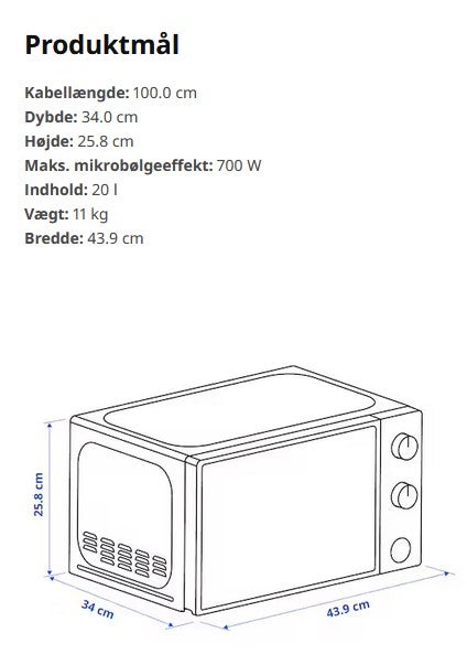 Mikroovn, andet mærke IKEA