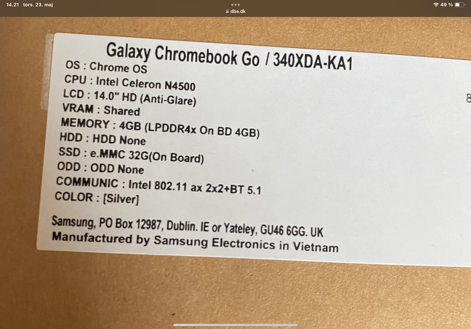 Samsung Galaxy Chromebook Go 14 